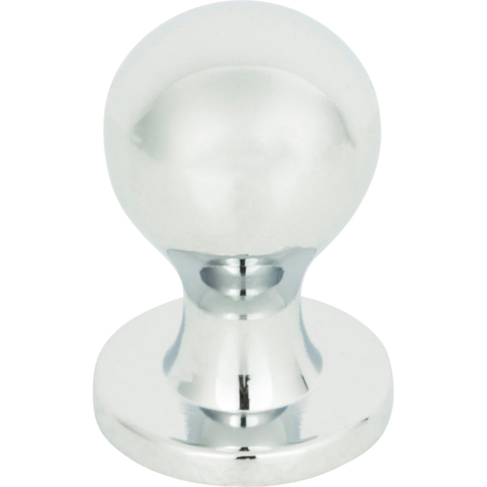 Atlas A800-CH: 3/4" Successi Spherical Cabinet Knob w/Base - Polished Chrome