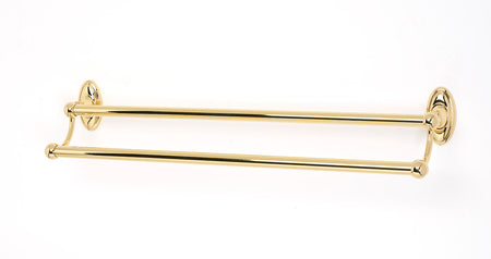 Alno A8025-24-PB: 24" cc Classic Double Towel Bar - Polished Brass