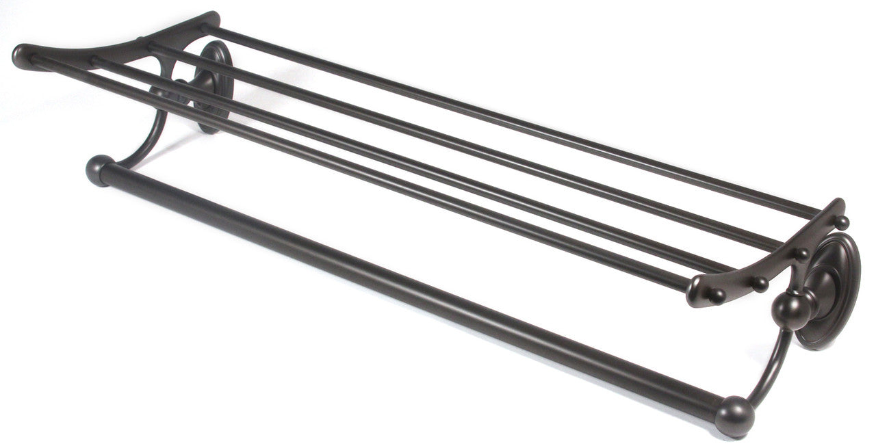 Alno A8026-24-BRZ: 24" cc Classic Traditional Towel Rack w/ Bar - Bronze