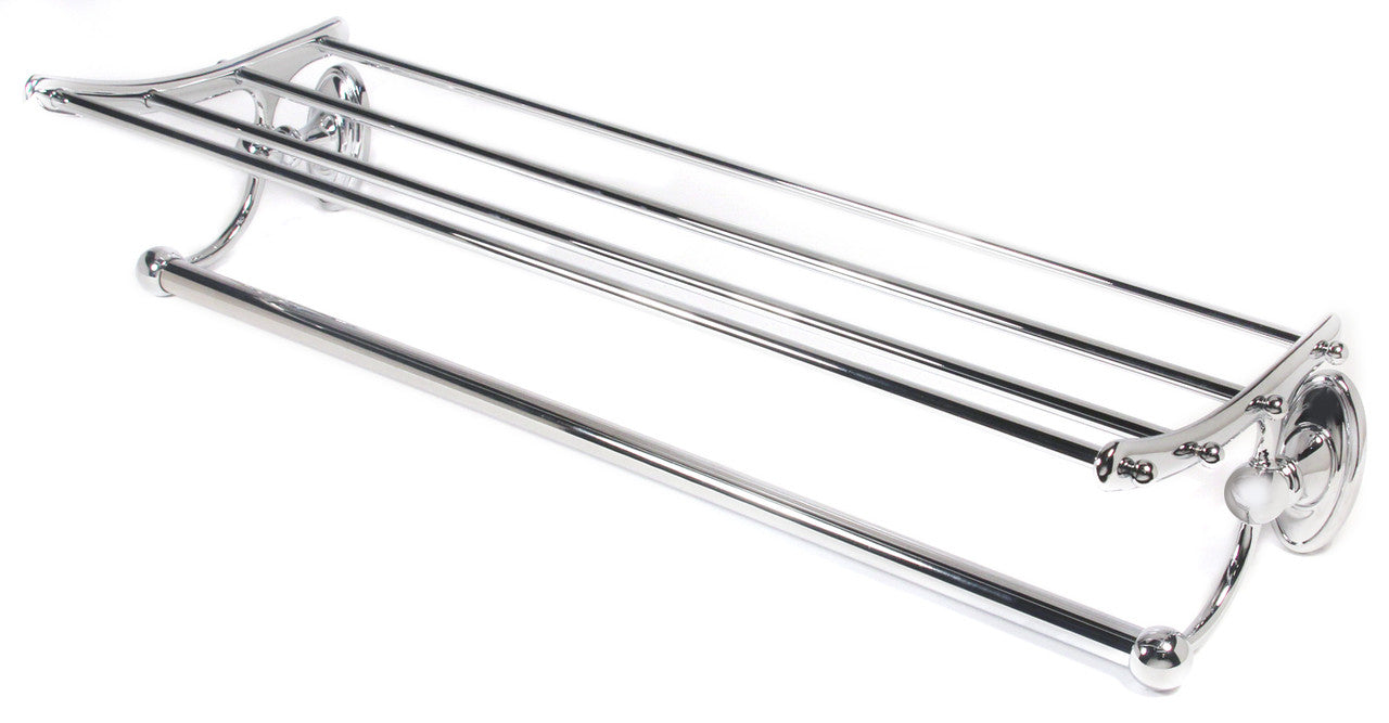 Alno A8026-24-PC: 24" cc Classic Traditional Towel Rack w/ Bar - Polished Chrome