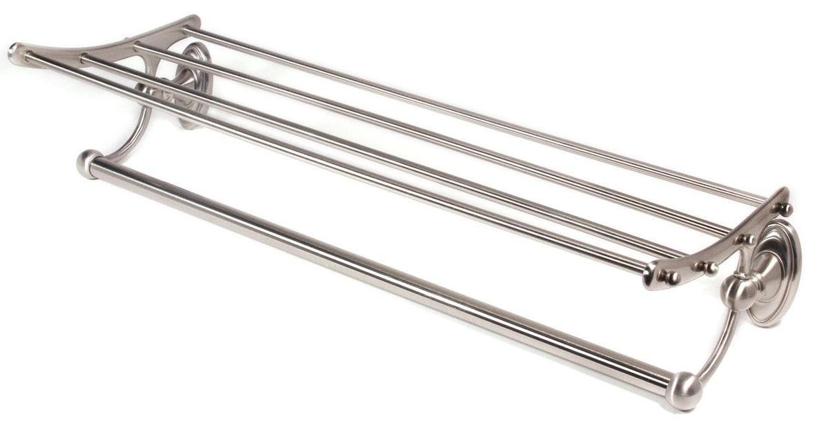 Alno A8026-24-SN: 24" cc Classic Traditional Towel Rack w/ Bar - Satin Nickel