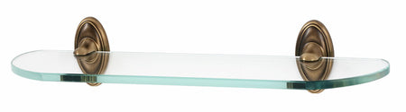 Alno A8050-18-AEM: 18" Classic Traditional Glass Shelf w/Brackets - Antique English Matte
