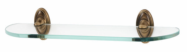 Alno A8050-18-AEM: 18" Classic Traditional Glass Shelf w/Brackets - Antique English Matte
