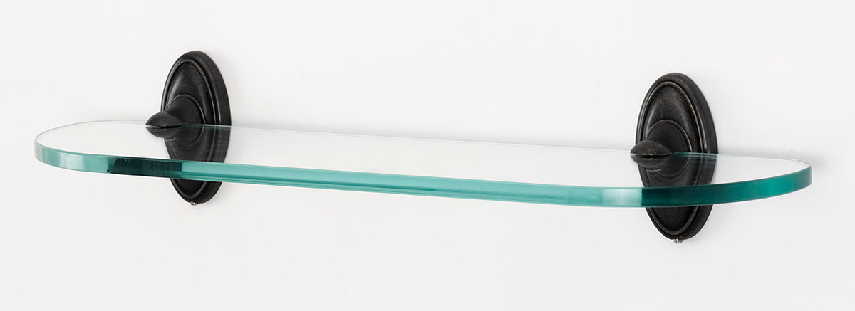 Alno A8050-18-BARC: 18" Classic Traditional Glass Shelf/Brackets - Barcelona