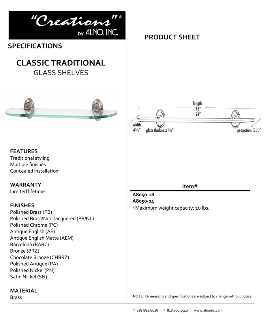 Specificaton Sheet