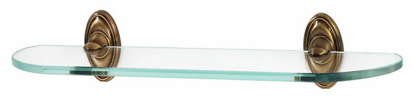 Alno A8050-24-AE: 24" Classic Traditional Glass Shelf w/Brackets - Antique English