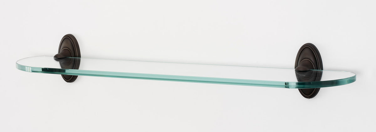 Alno A8050-24-CHBRZ: 24" Classic Traditional Glass Shelf/Brackets - Chocolate Bronze