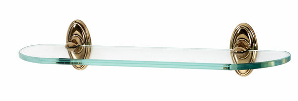 Alno A8050-24-PA: 24" Classic Traditional Glass Shelf w/Brackets - Polished Antique