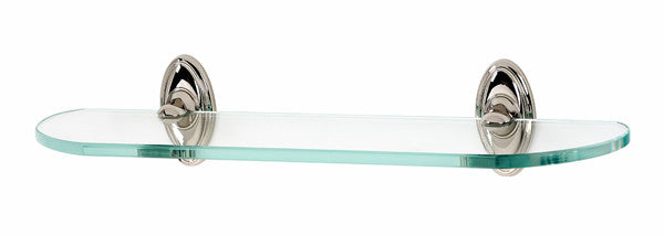 Alno A8050-24-PN: 24" Classic Traditional Glass Shelf w/Brackets - Polished Nickel