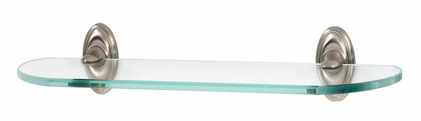 Alno A8050-24-SN: 24" Classic Traditional Glass Shelf w/Brackets - Satin Nickel