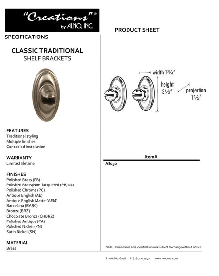 Specificaton Sheet