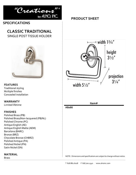 Specificaton Sheet