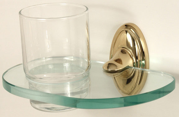 Alno A8070-PB/NL: Classic Traditional Tumbler Holder w/Tumbler - Unlacquered Brass