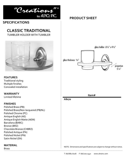 Specificaton Sheet