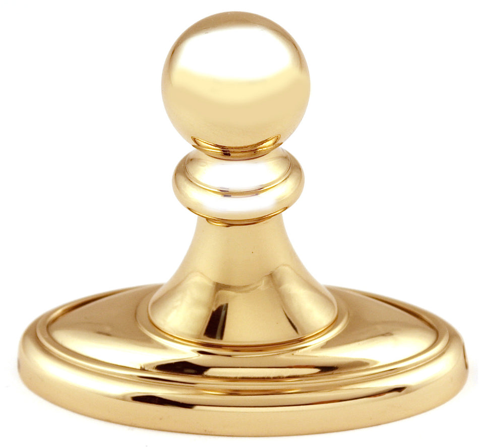 Alno A8080-PB: 3" Classic Traditional Robe Hook - Polished Brass