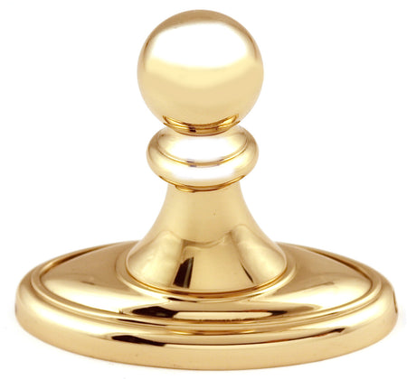 Alno A8080-PB/NL: 3" Classic Traditional Robe Hook - Unlacquered Brass