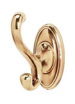 Alno A8099-PA: Classic Traditional Double Robe Hook - Polished Antique