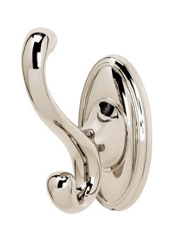Alno A8099-PN: Classic Traditional Double Robe Hook - Polished Nickel