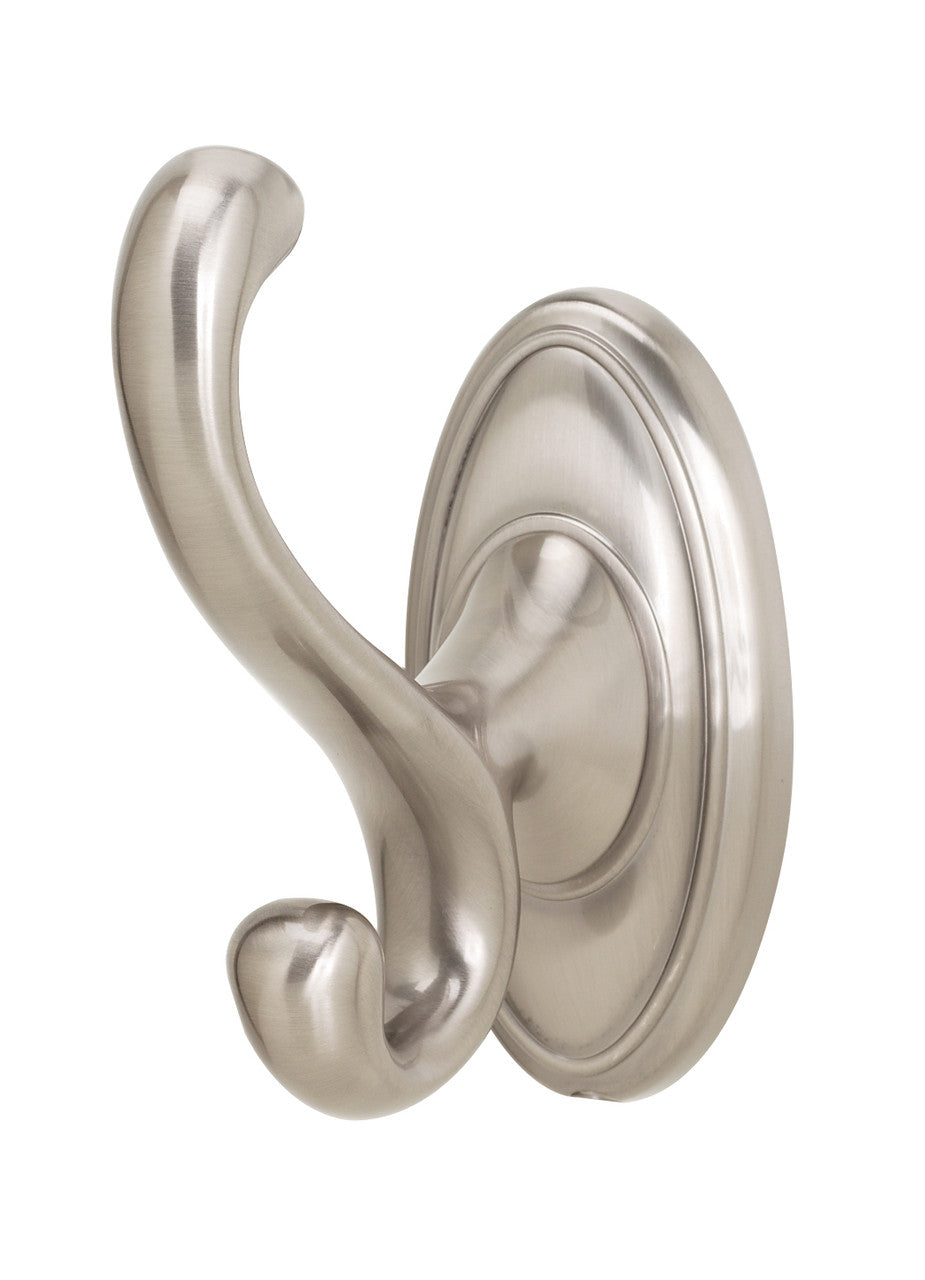 Alno A8099-SN: Classic Traditional Double Robe Hook - Satin Nickel