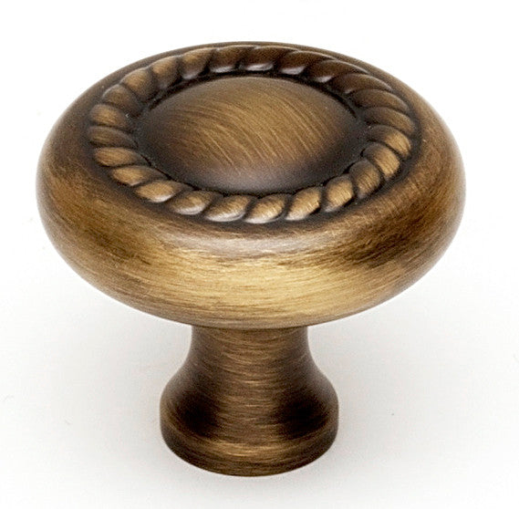Alno A812-1-AEM: 1" Rope Cabinet Knob - Antique English Matte