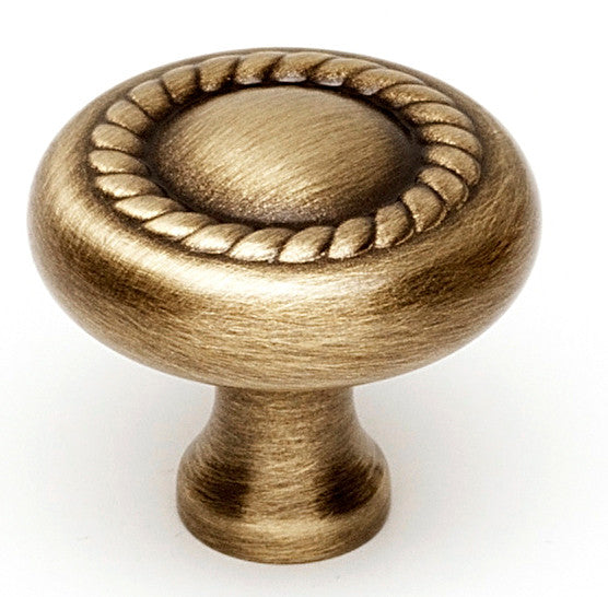 Alno A812-1-AE: 1" Rope Cabinet Knob - Antique English