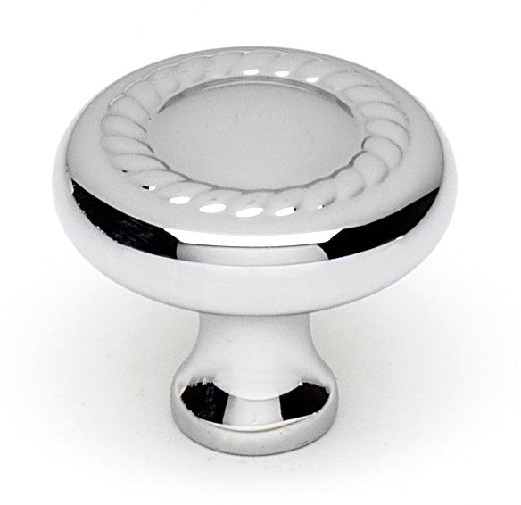 Alno A812-1-PC: 1" Rope Cabinet Knob - Polished Chrome