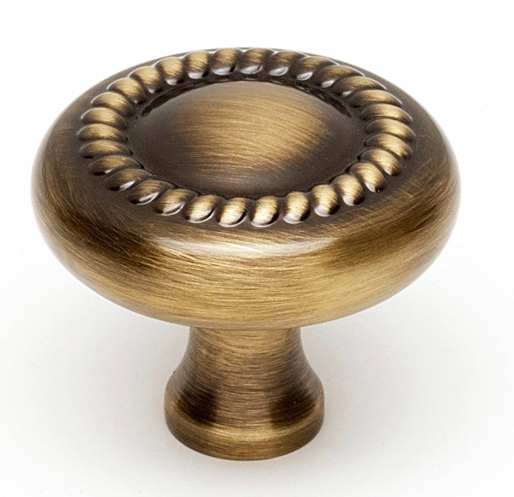 Alno A812-14-AE: 1-1/4" Rope Cabinet Knob - Antique English