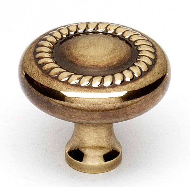 Alno A812-14-PA: 1-1/4" Rope Cabinet Knob - Polished Antique