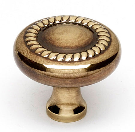 Alno A812-14-PA: 1-1/4" Rope Cabinet Knob - Polished Antique