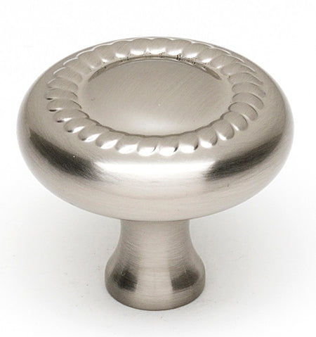 Alno A812-14-SN: 1-1/4" Rope Cabinet Knob - Satin Nickel