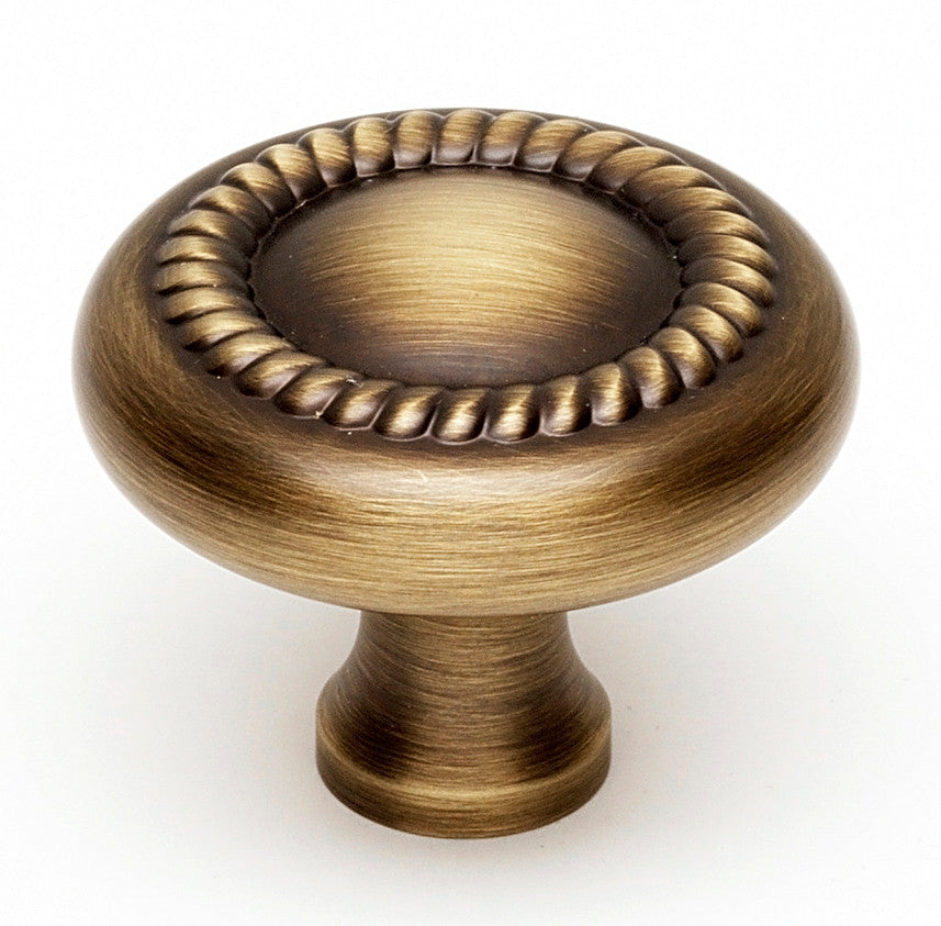 Alno A812-38-AEM: 1-1/2" Rope Cabinet Knob - Antique English Matte