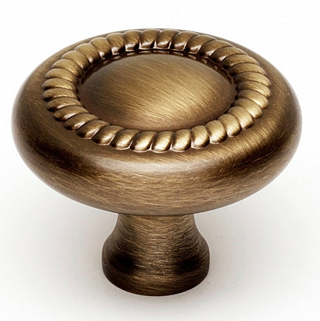Alno A812-38-AE: 1-1/2" Rope Cabinet Knob - Antique English