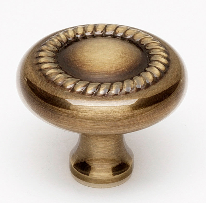 Alno A812-38-PA: 1-1/2" Rope Cabinet Knob - Polished Antique