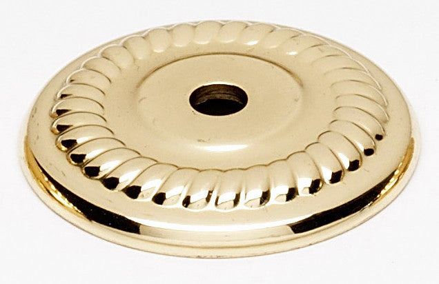 Alno A813-14P-PB/NL: 1-1/4" Rope Backplate - Unlacquered Brass