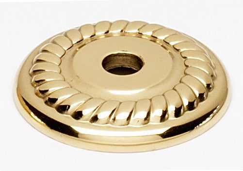 Alno A813-1P-PB/NL: 1" Rope Backplate - Unlacquered Brass