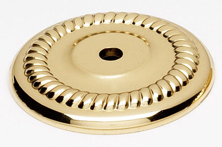 Alno A813-38P-PB/NL: 1-1/2" Rope Backplate - Unlacquered Brass