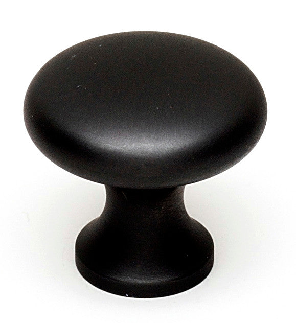 Alno A814-1-MB: 1" Traditional Round Cabinet Knob - Matte Black