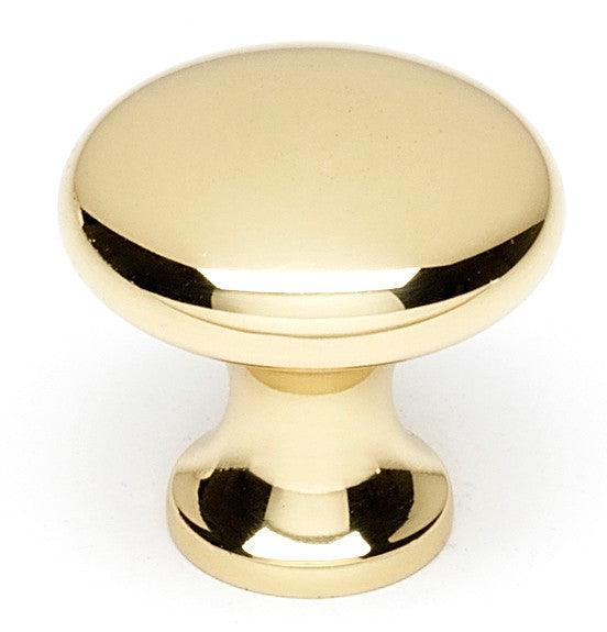 Alno A814-1-PB/NL: 1" Traditional Cabinet Knob - Unlacquered Brass