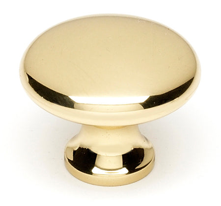 Alno A814-14-PB/NL: 1-1/4" Traditional Cabinet Knob - Unlacquered Brass