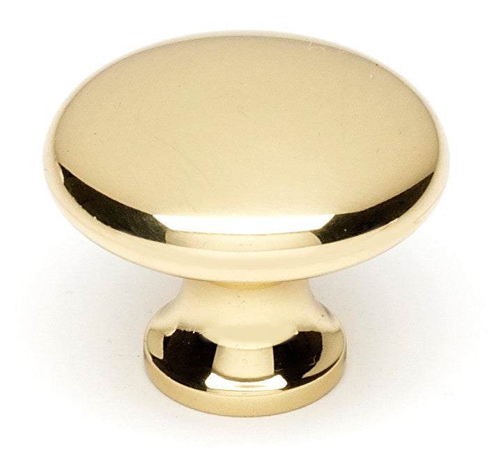 Alno A814-14-PB/NL: 1-1/4" Traditional Cabinet Knob - Unlacquered Brass