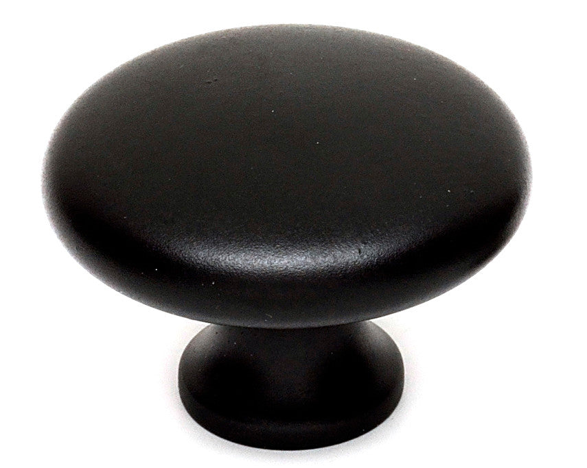Alno A814-38-MB: 1-1/2" Traditional Round Cabinet Knob - Matte Black