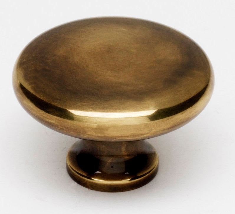 Alno A814-38-PA: 1-1/2" Traditional Round Cabinet Knob - Polished Antique