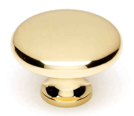 Alno A814-38-PB/NL: 1-1/2" Traditional Cabinet Knob - Unlacquered Brass