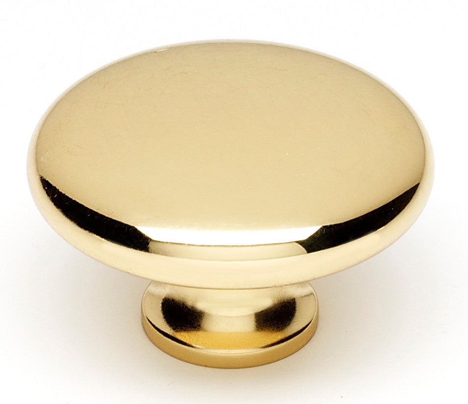Alno A814-45-PB/NL: 1-3/4" Traditional Cabinet Knob - Unlacquered Brass