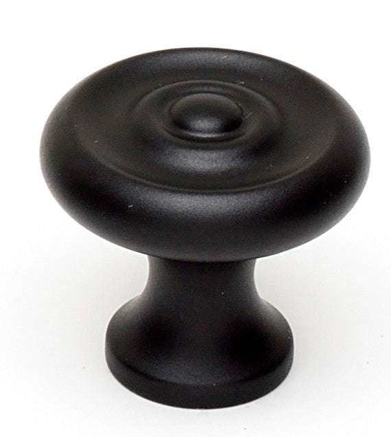 Alno A817-1-MB: 1" Traditional Cabinet Knob - Matte Black