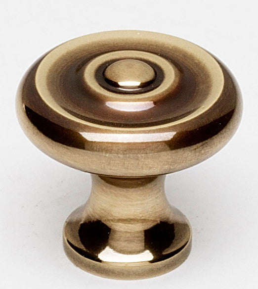 Alno A817-1-PA: 1" Traditional Cabinet Knob - Polished Antique