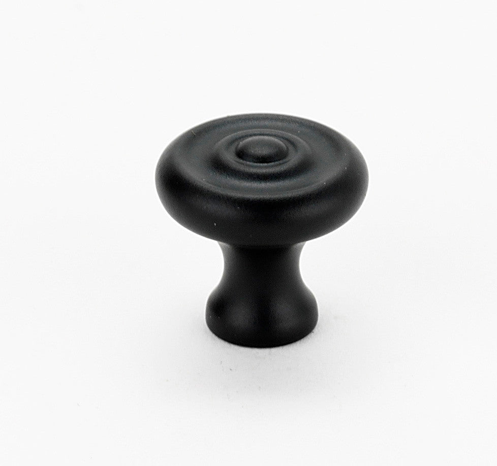 Alno A817-34-MB: 3/4" Traditional Cabinet Knob - Matte Black