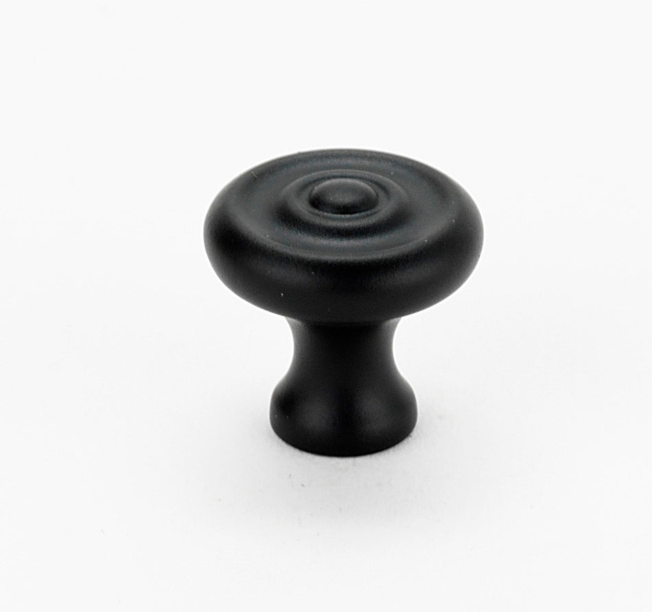 Alno A817-34-MB: 3/4" Traditional Cabinet Knob - Matte Black