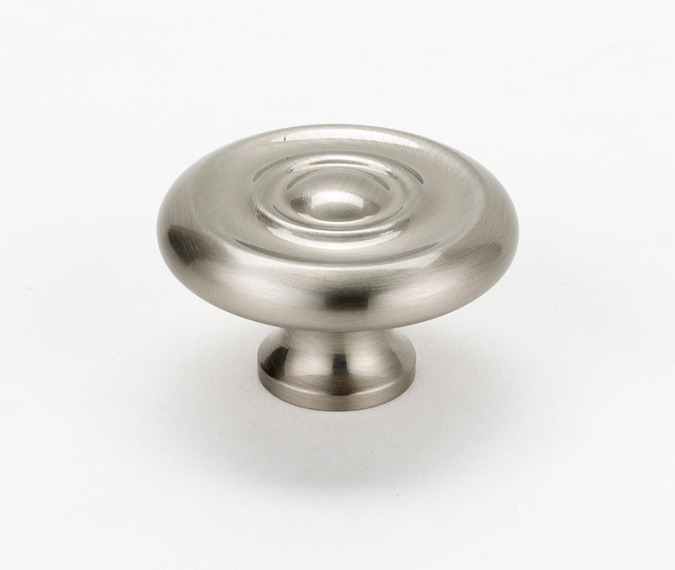 Alno A817-38-SN: 1-1/2" Traditional Cabinet Knob - Satin Nickel