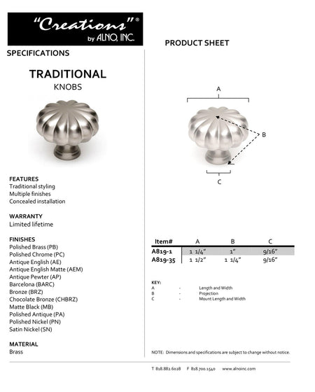 Specificaton Sheet